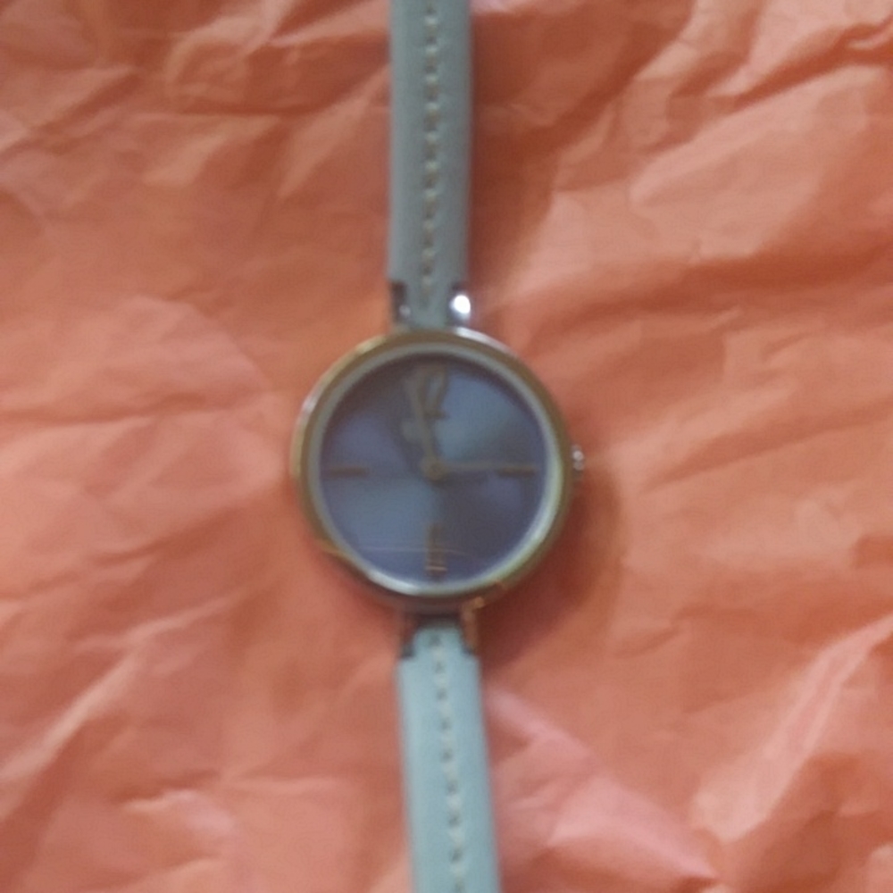 Coach light blue band and face just back for watch doctor euc looks like new